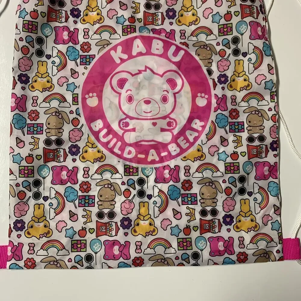 RARE Kabu Build A Bear Drawstring Cinch Bag Kawaii Backpack Tote Animals BABW